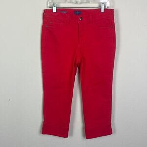 NYDJ Dalya red wide cuff capris women’s 8P